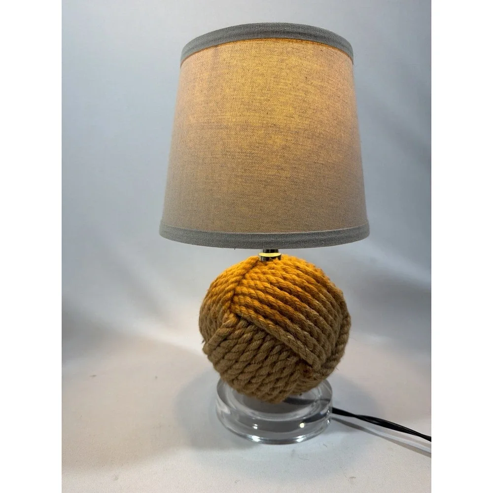 Nautical Monkey Fist Rope Knot‎ Lamp 14 Inch Coastal Beach Decor